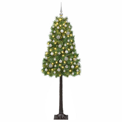vidaXL Artificial Hinged Christmas Tree with Baubles 150 cm 150 LEDs 4