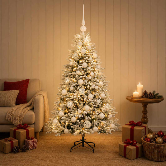 vidaXL Artificial Christmas Tree with Bauble 120 cm 150 LEDs 1