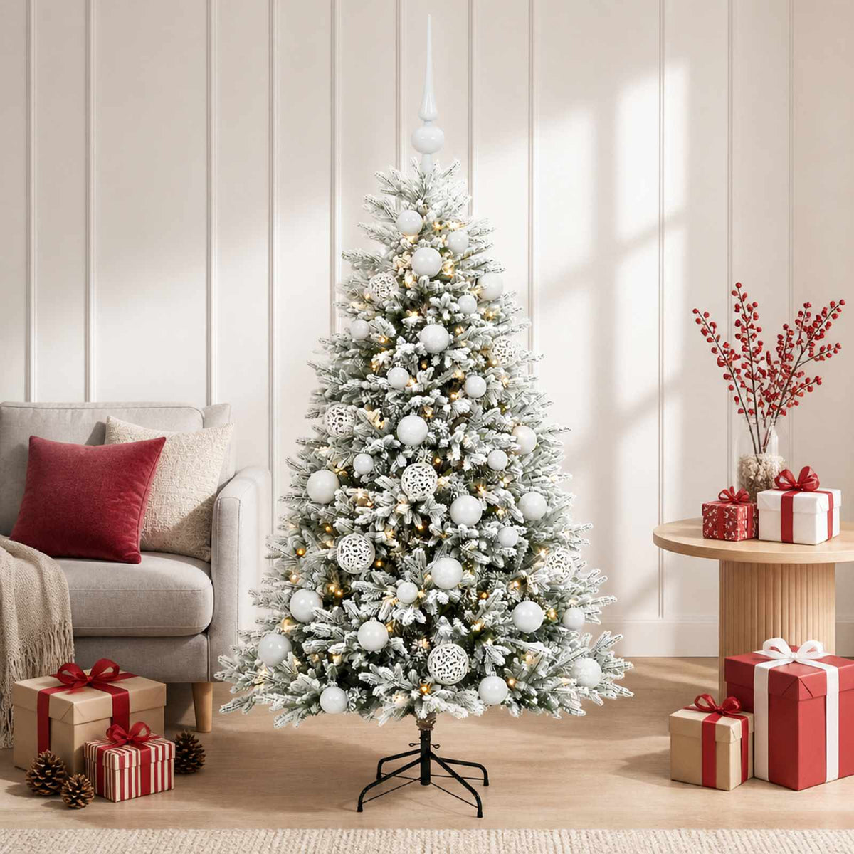 vidaXL Artificial Christmas Tree with Bauble 120 cm 150 LEDs 3