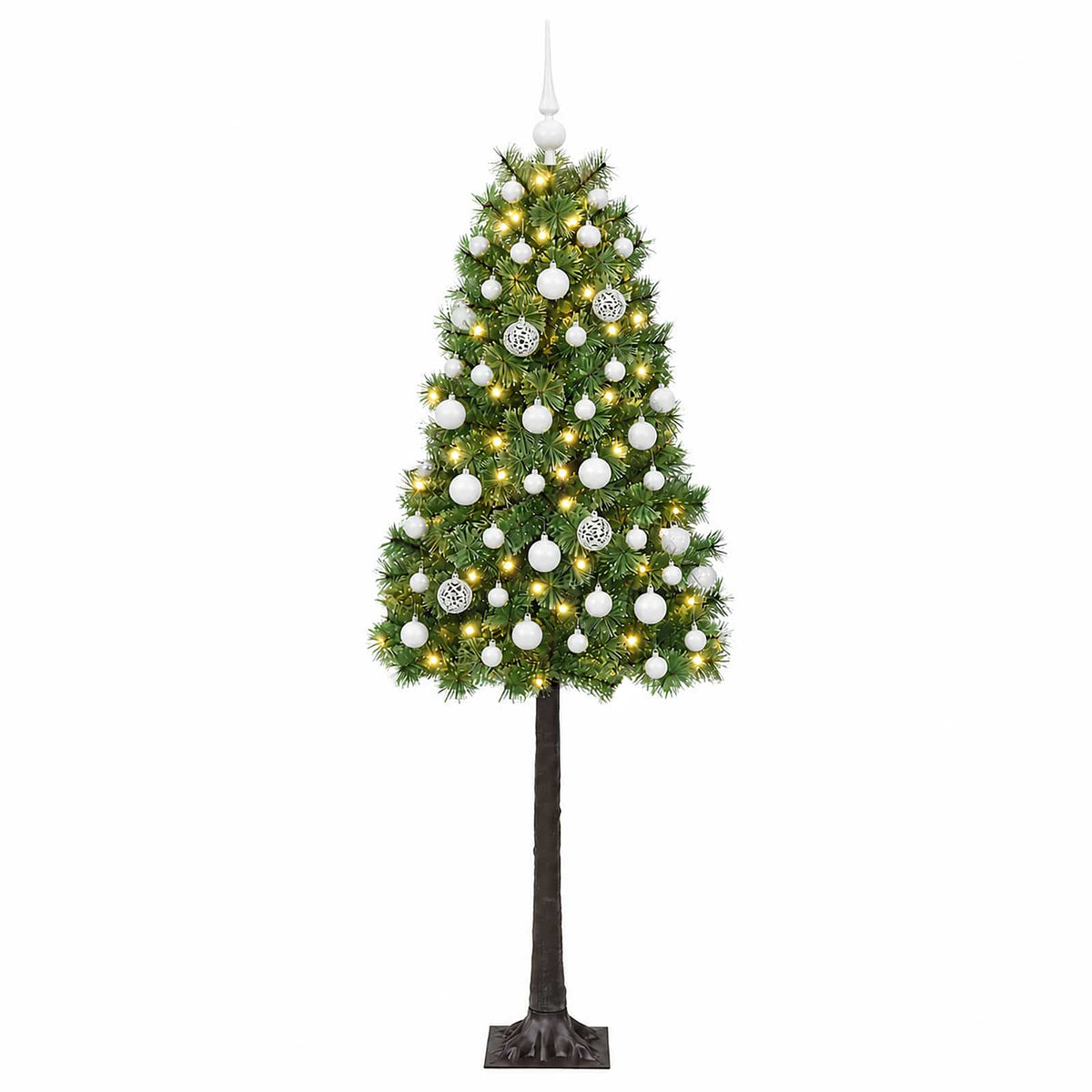 vidaXL Artificial Hinged Christmas Tree with Baubles 150 cm 150 LEDs 4