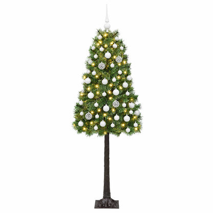 vidaXL Artificial Hinged Christmas Tree with Baubles 150 cm 150 LEDs 4