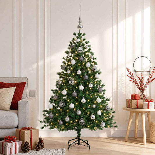 vidaXL Artificial Christmas Tree with Bauble 150 cm 150 LEDs 1