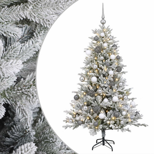 vidaXL Artificial Christmas Tree with Bauble 150 cm 150 LEDs 2