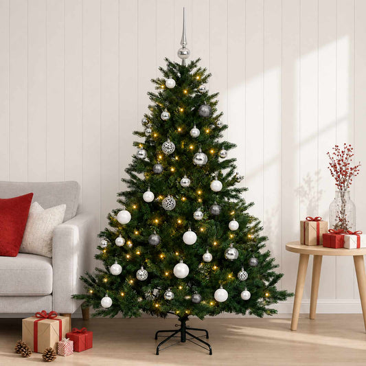 vidaXL Artificial Christmas Tree with Bauble 150 cm 150 LEDs 1