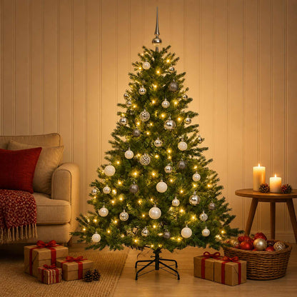vidaXL Artificial Christmas Tree with Bauble 120 cm 150 LEDs 3