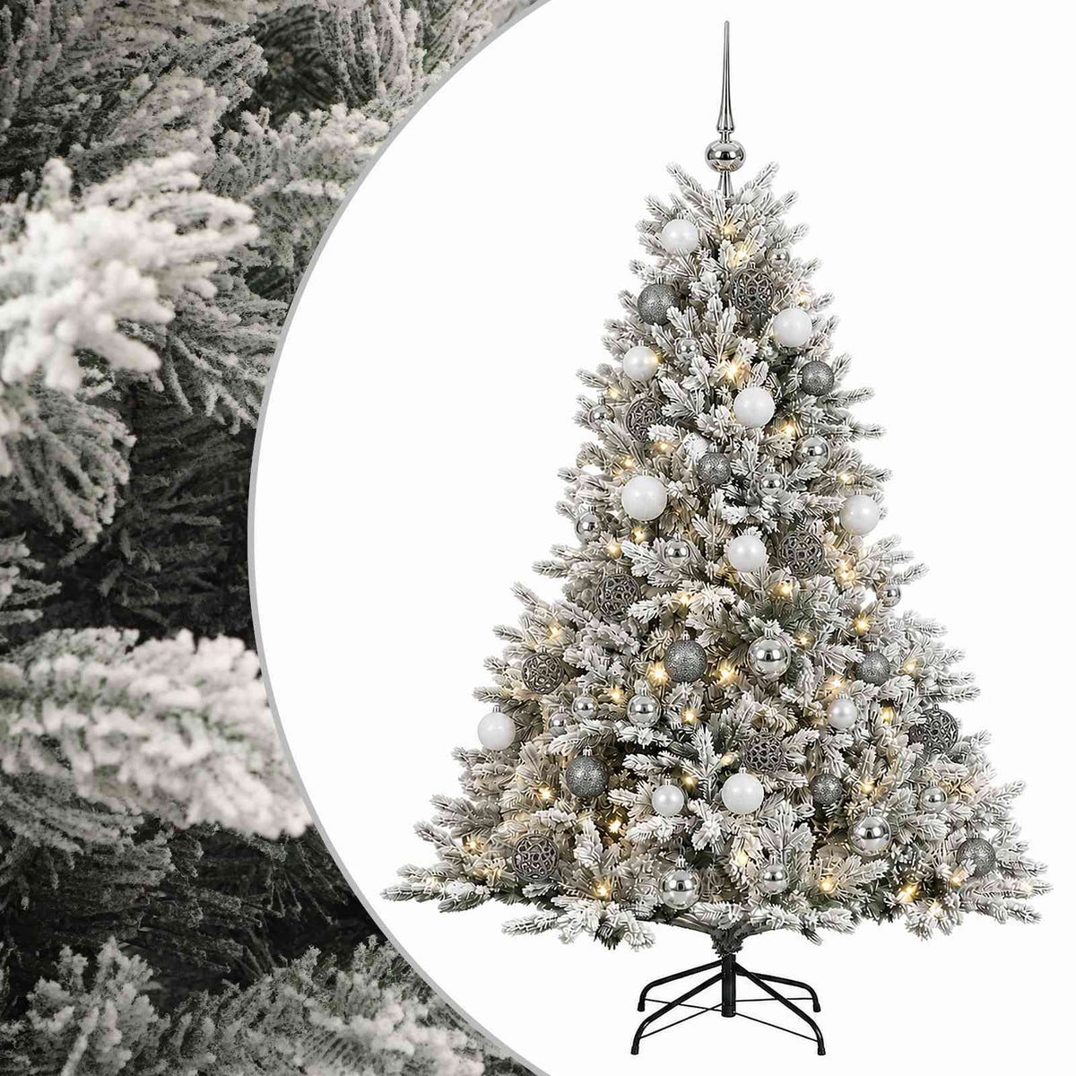 vidaXL Artificial Christmas Tree with Bauble 120 cm 150 LEDs 2