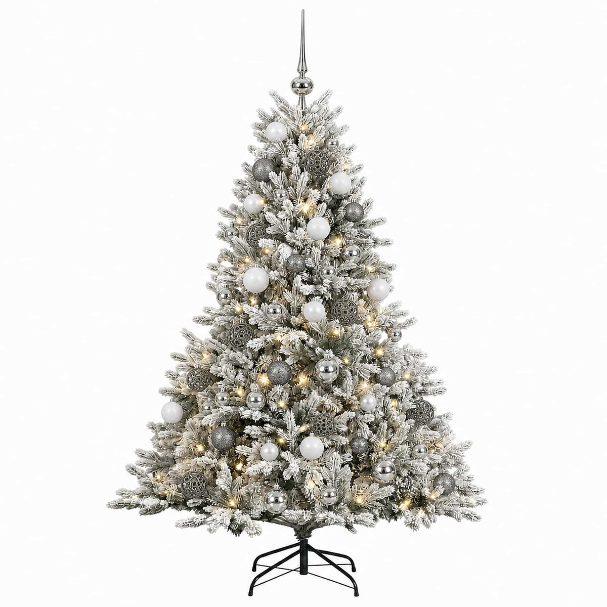 vidaXL Artificial Christmas Tree with Bauble 150 cm 150 LEDs 4