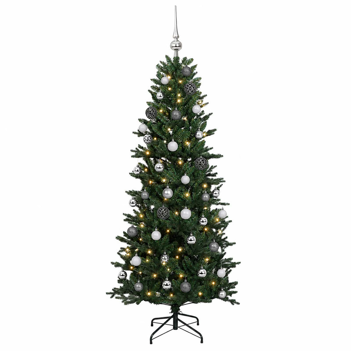 vidaXL Artificial Christmas Tree with Bauble 120 cm 150 LEDs 4