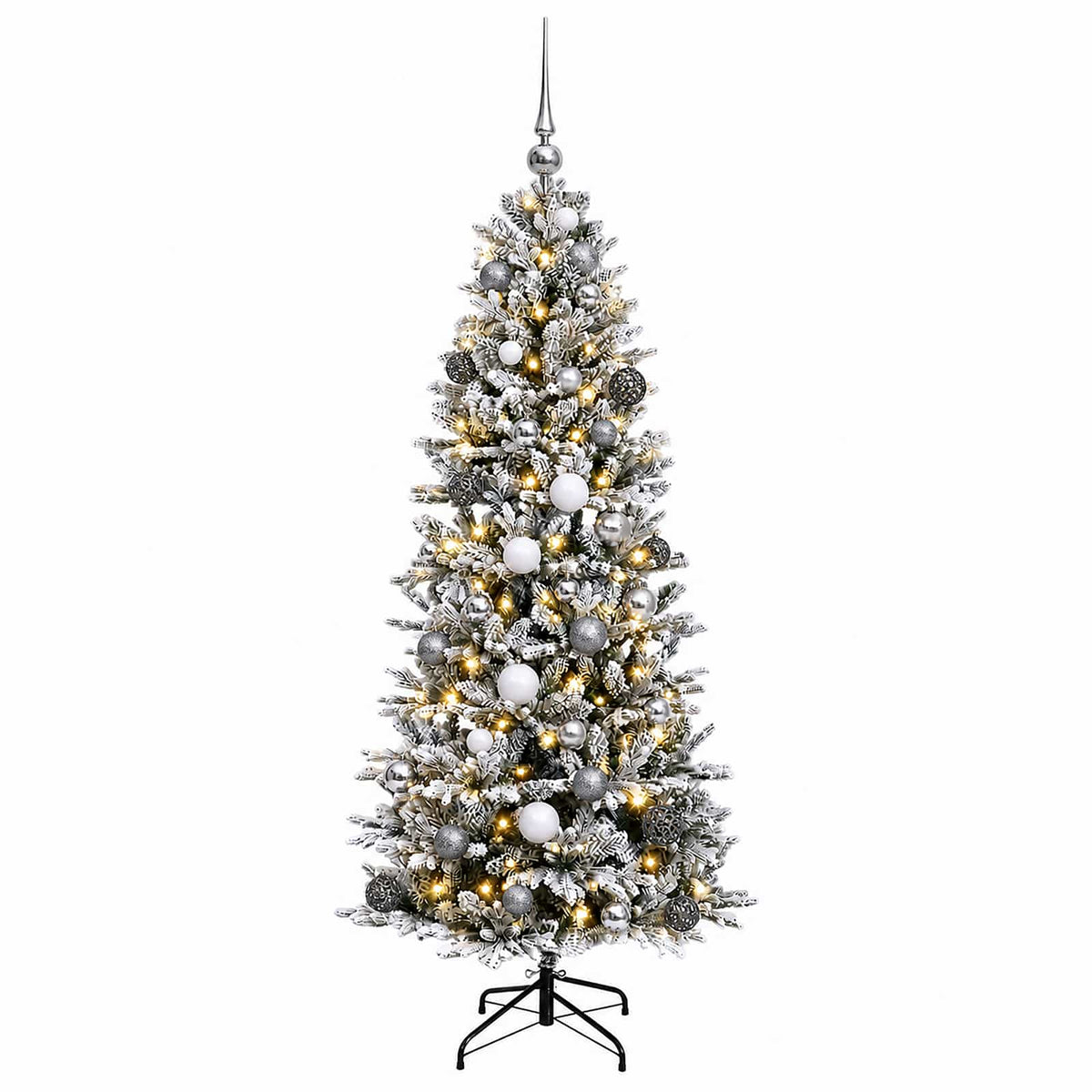 vidaXL Artificial Christmas Tree with Bauble 120 cm 150 LEDs 4