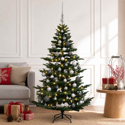 vidaXL Artificial Christmas Tree with Bauble 120 cm 150 LEDs 1