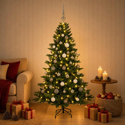 vidaXL Artificial Christmas Tree with Bauble 150 cm 150 LEDs 3