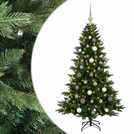 vidaXL Artificial Christmas Tree with Bauble 150 cm 150 LEDs 2