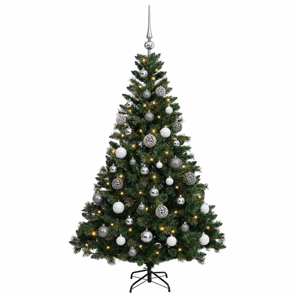 vidaXL Artificial Christmas Tree with Bauble 120 cm 150 LEDs 4