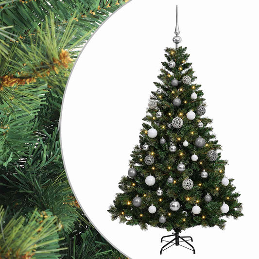 vidaXL Artificial Christmas Tree with Bauble 150 cm 150 LEDs 2