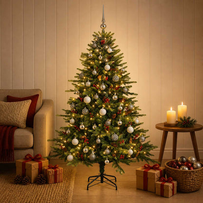 vidaXL Artificial Christmas Tree with Bauble 120 cm 150 LEDs 3