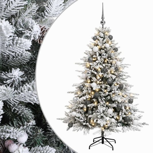 vidaXL Artificial Christmas Tree with Bauble 150 cm 150 LEDs 2