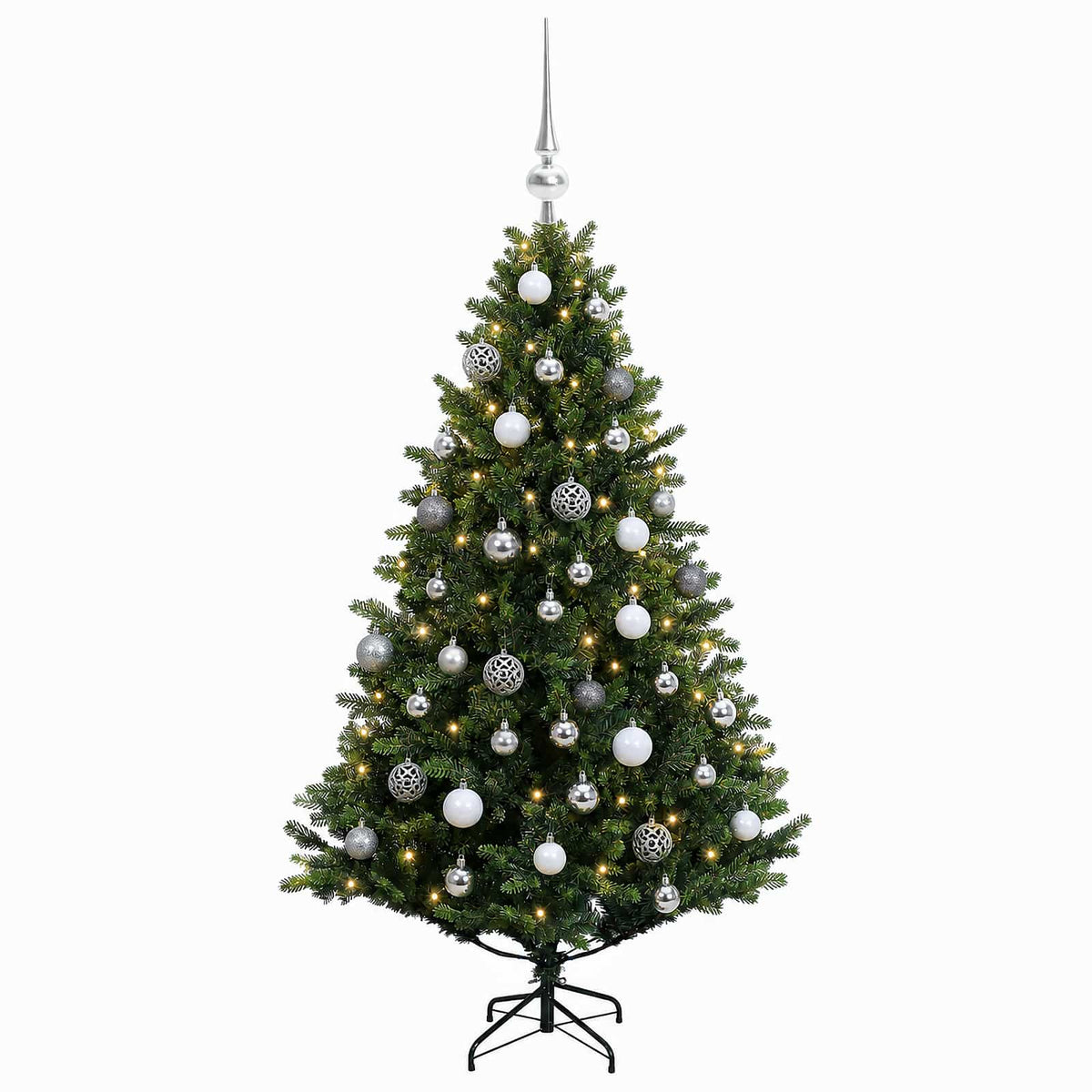 vidaXL Artificial Christmas Tree with Bauble 120 cm 150 LEDs 4