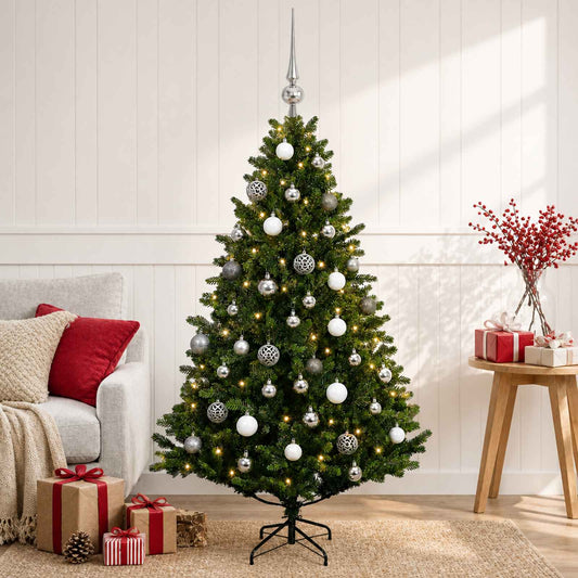vidaXL Artificial Christmas Tree with Bauble 150 cm 150 LEDs 1