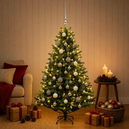 vidaXL Artificial Christmas Tree with Bauble 150 cm 150 LEDs 3