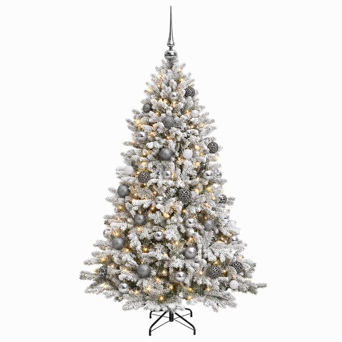 vidaXL Artificial Christmas Tree with Bauble 120 cm 150 LEDs 4