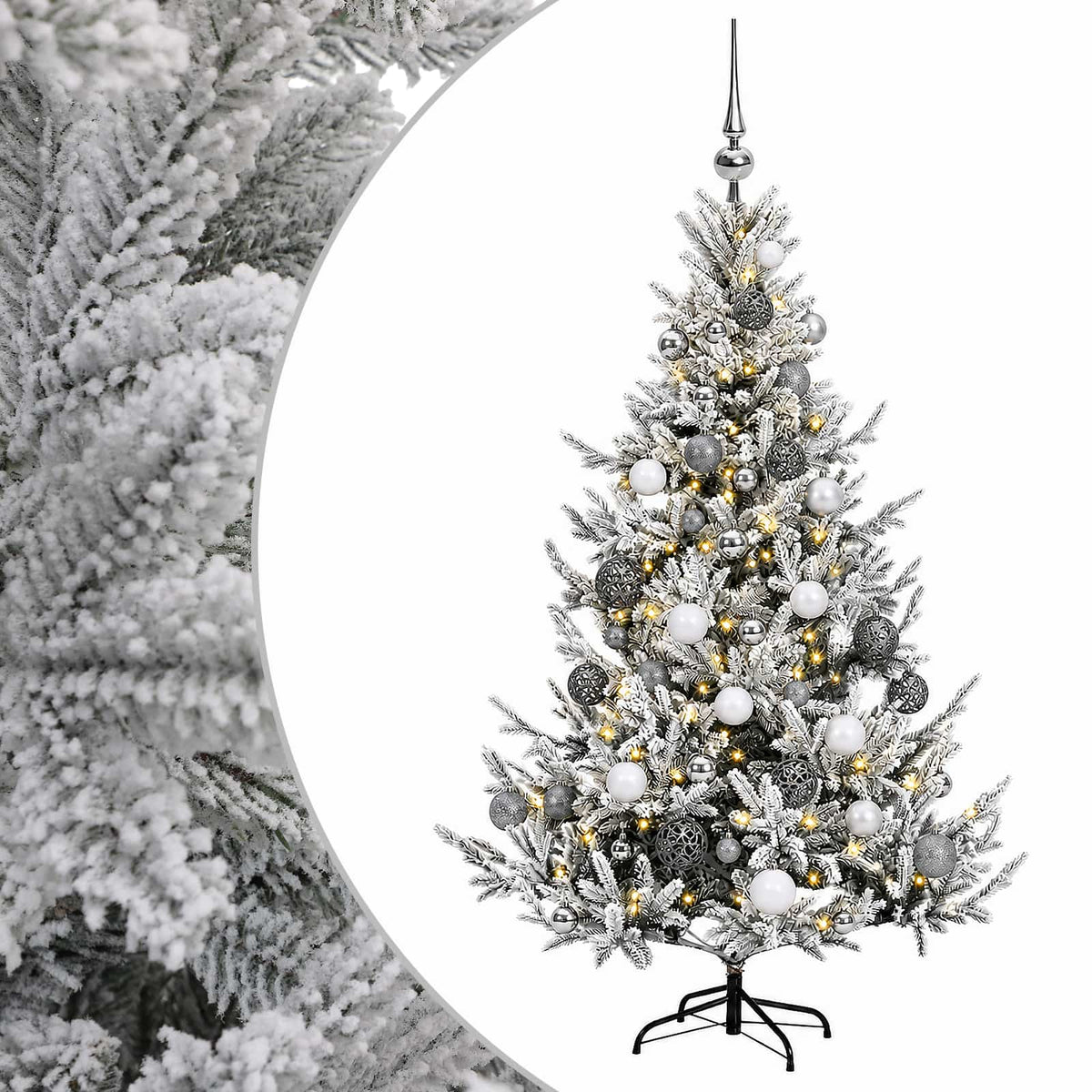 vidaXL Artificial Christmas Tree with Bauble 120 cm 150 LEDs 2