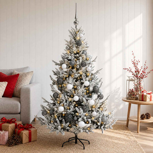 vidaXL Artificial Christmas Tree with Bauble 120 cm 150 LEDs 1
