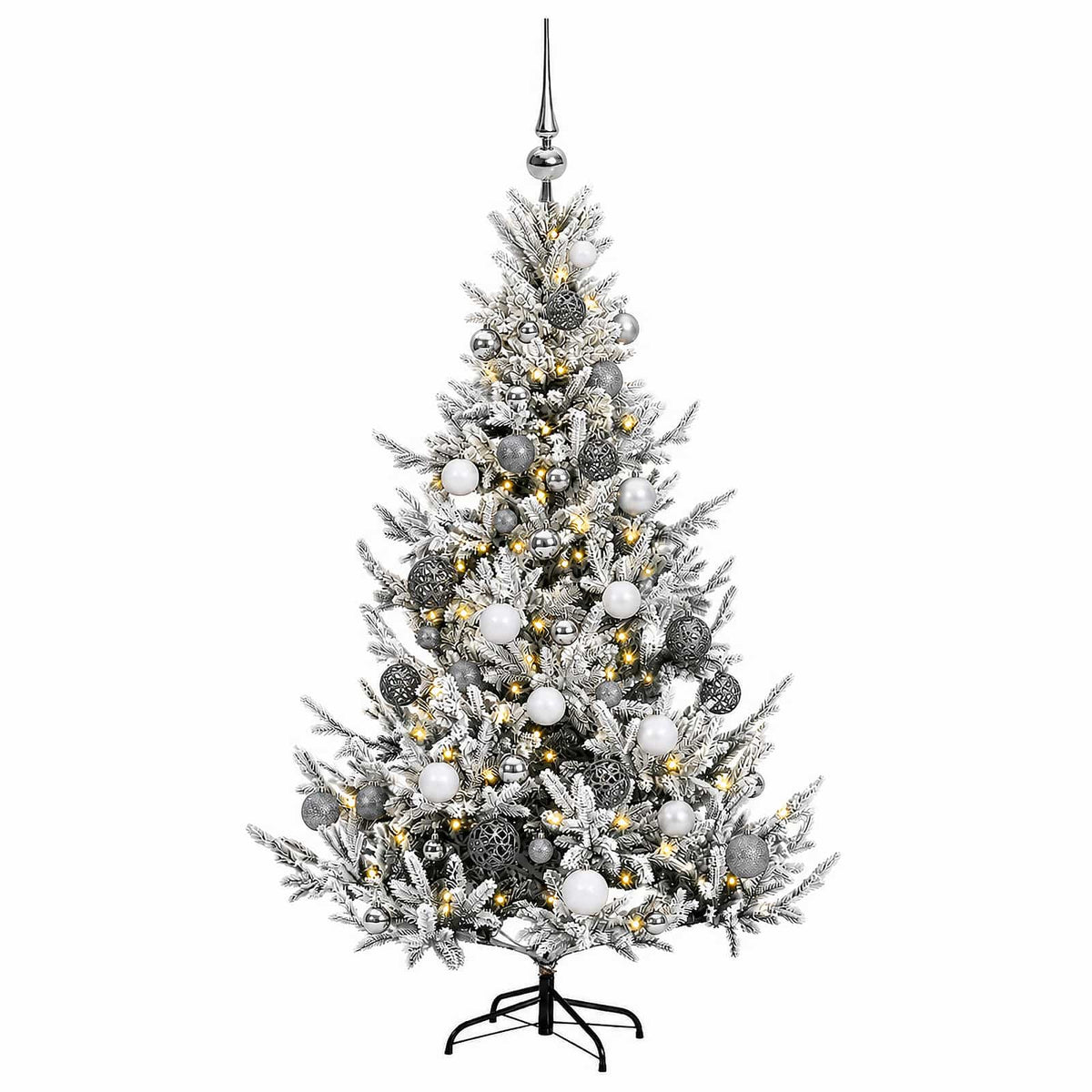 vidaXL Artificial Christmas Tree with Bauble 150 cm 150 LEDs 4