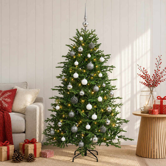 vidaXL Artificial Christmas Tree with Bauble 120 cm 150 LEDs 1