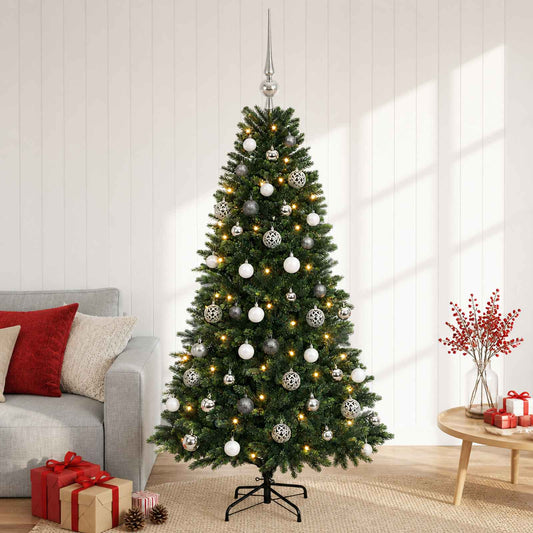 vidaXL Artificial Christmas Tree with Bauble 120 cm 150 LEDs 1