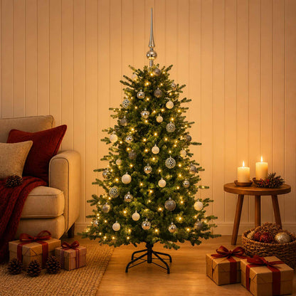 vidaXL Artificial Christmas Tree with Bauble 150 cm 150 LEDs 3