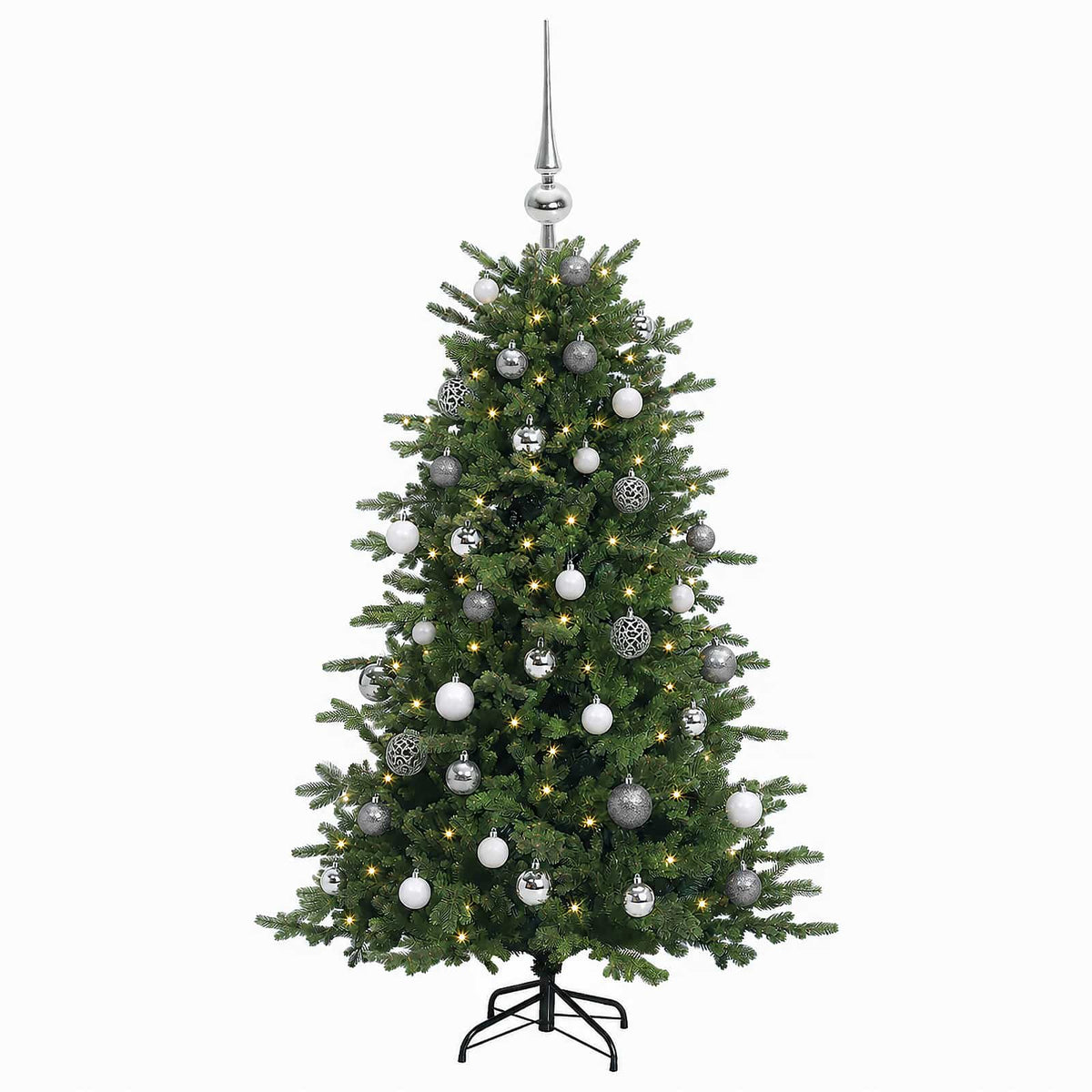 vidaXL Artificial Christmas Tree with Bauble 150 cm 150 LEDs 4