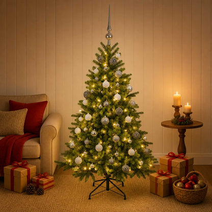 vidaXL Artificial Christmas Tree with Bauble 150 cm 150 LEDs 3