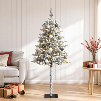 vidaXL Artificial Christmas Tree with Bauble 120 cm 150 LEDs 1