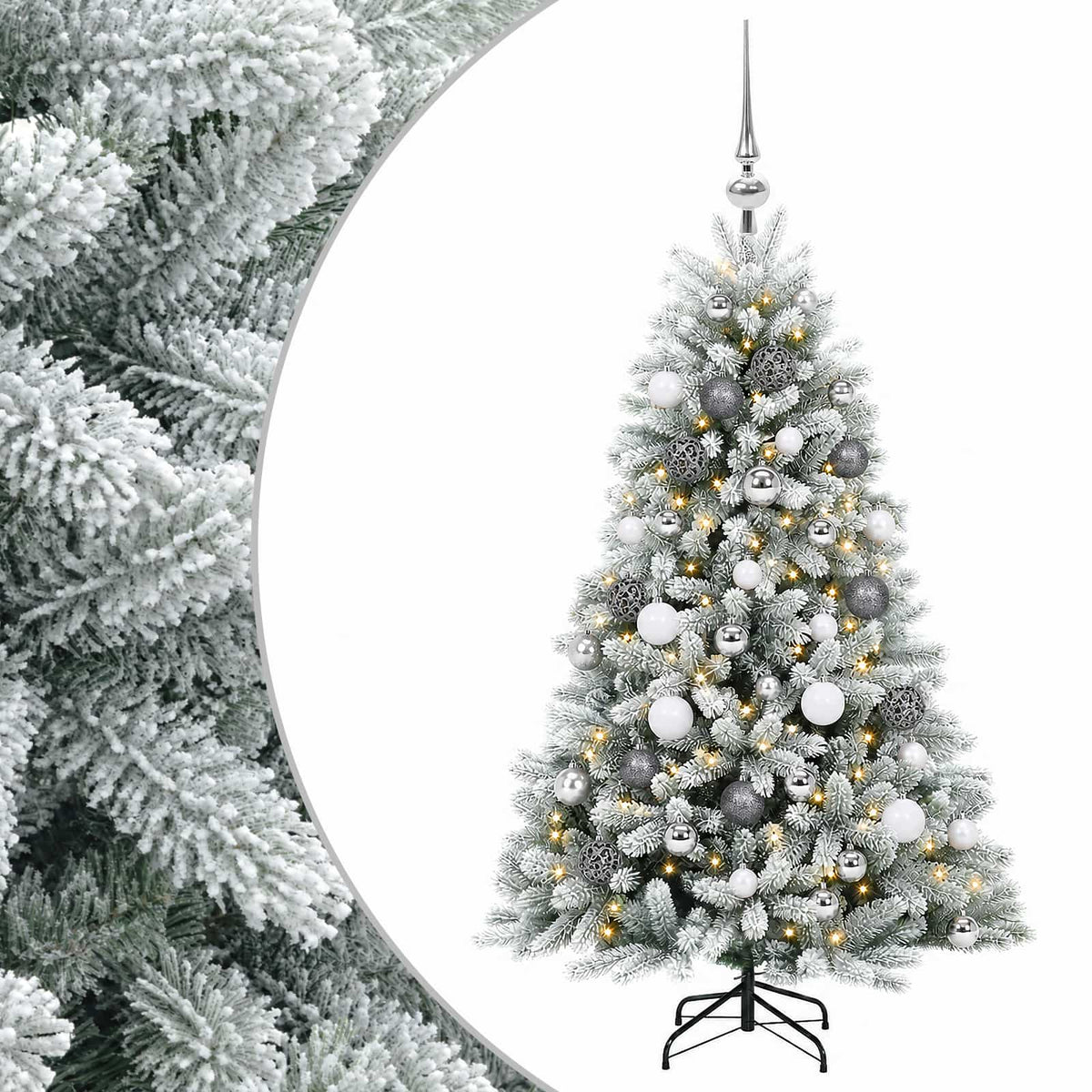 vidaXL Artificial Christmas Tree with Bauble 120 cm 150 LEDs 2