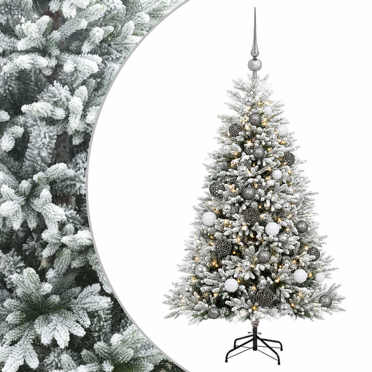 vidaXL Artificial Christmas Tree with Bauble 120 cm 150 LEDs 2