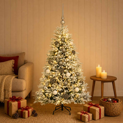 vidaXL Artificial Christmas Tree with Bauble 120 cm 150 LEDs 3