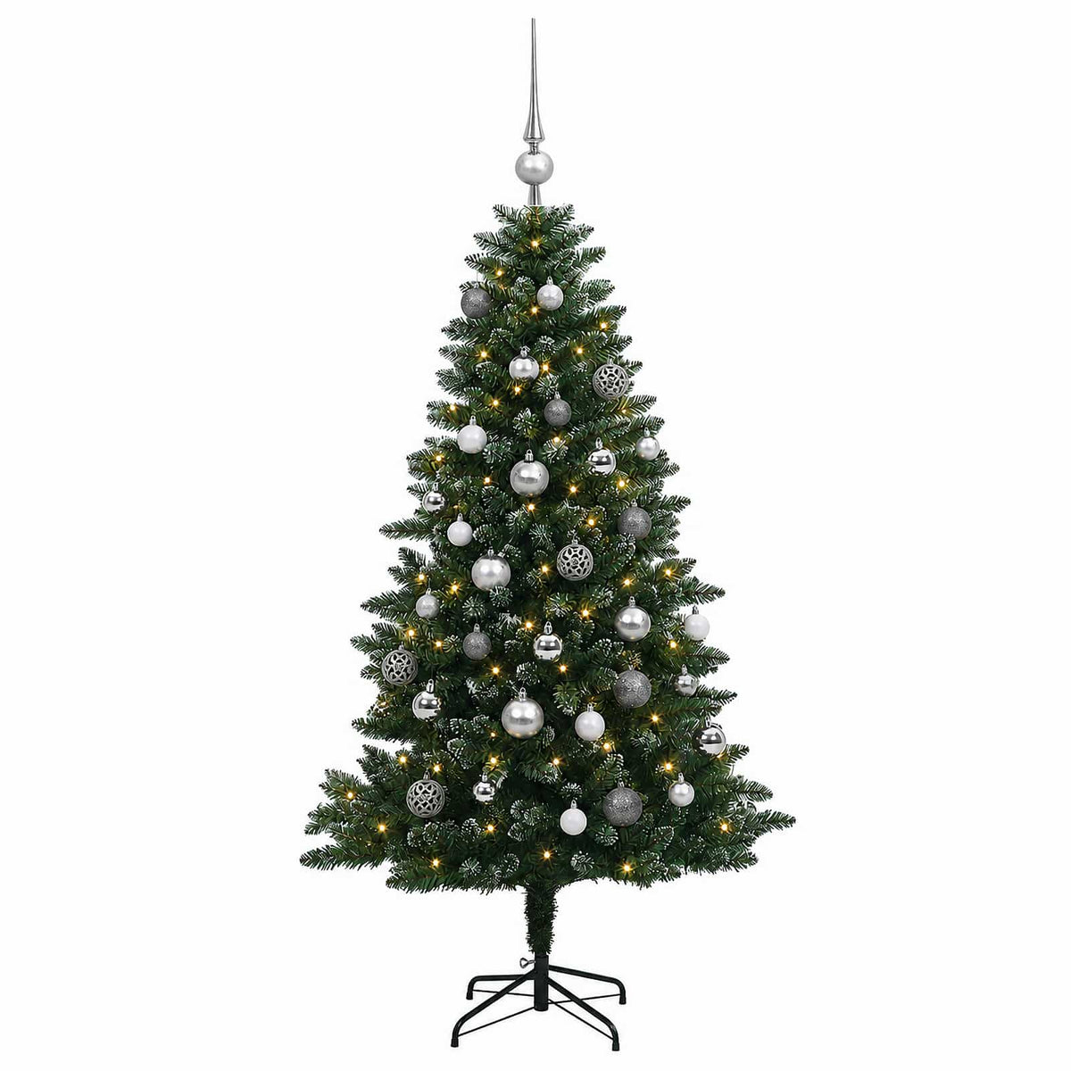 vidaXL Artificial Christmas Tree with Bauble 150 cm 150 LEDs 4