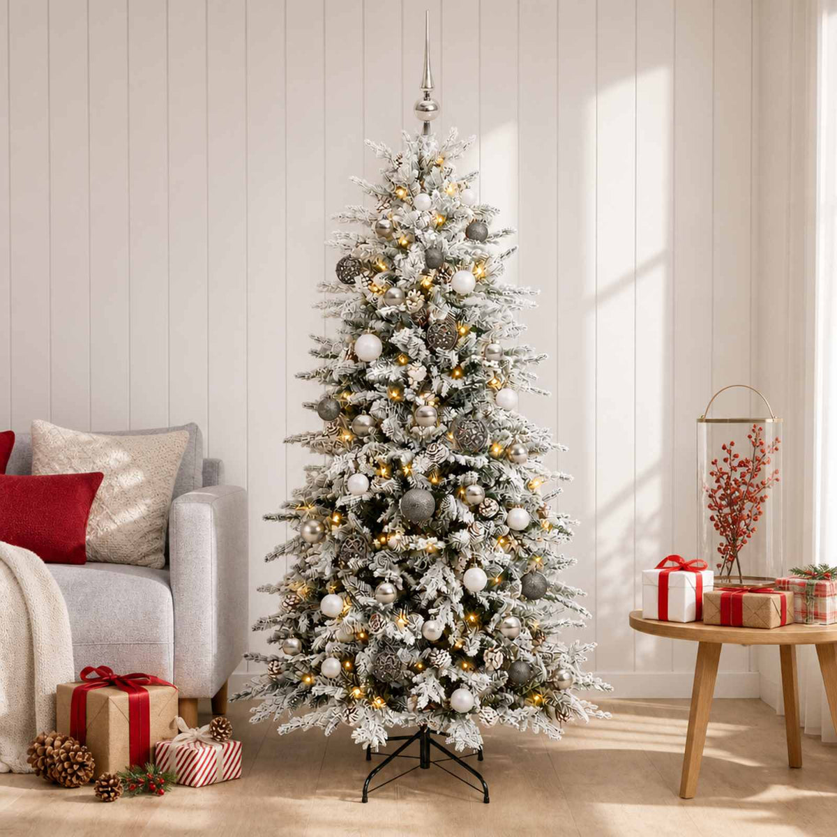 vidaXL Artificial Christmas Tree with Bauble 120 cm 150 LEDs 1