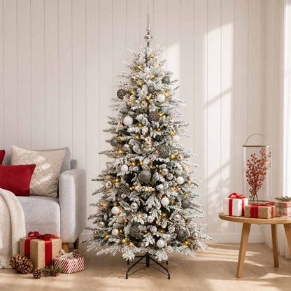 vidaXL Artificial Christmas Tree with Bauble 120 cm 150 LEDs 1