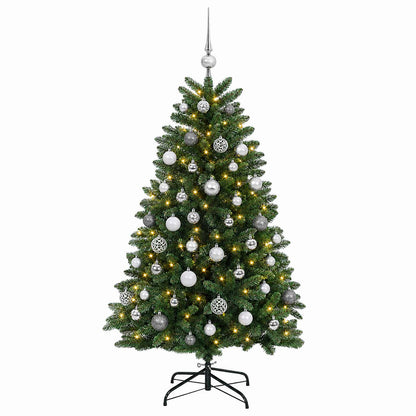 vidaXL Artificial Christmas Tree Mid-green with Bauble 150 cm 150 LEDs 4