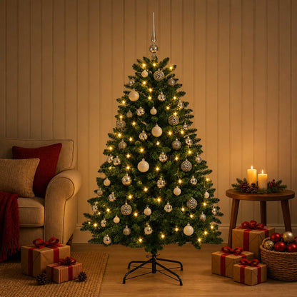 vidaXL Artificial Christmas Tree Mid-green with Bauble 180 cm 300 LEDs 3