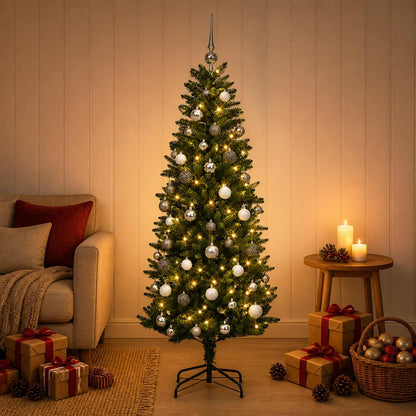vidaXL Artificial Christmas Tree with Bauble 120 cm 150 LEDs 3