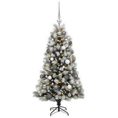 vidaXL Artificial Hinged Christmas Tree with Baubles 120 cm 150 LEDs 4