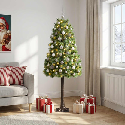 vidaXL Artificial Hinged Christmas Tree with Baubles 150 cm 150 LEDs 3