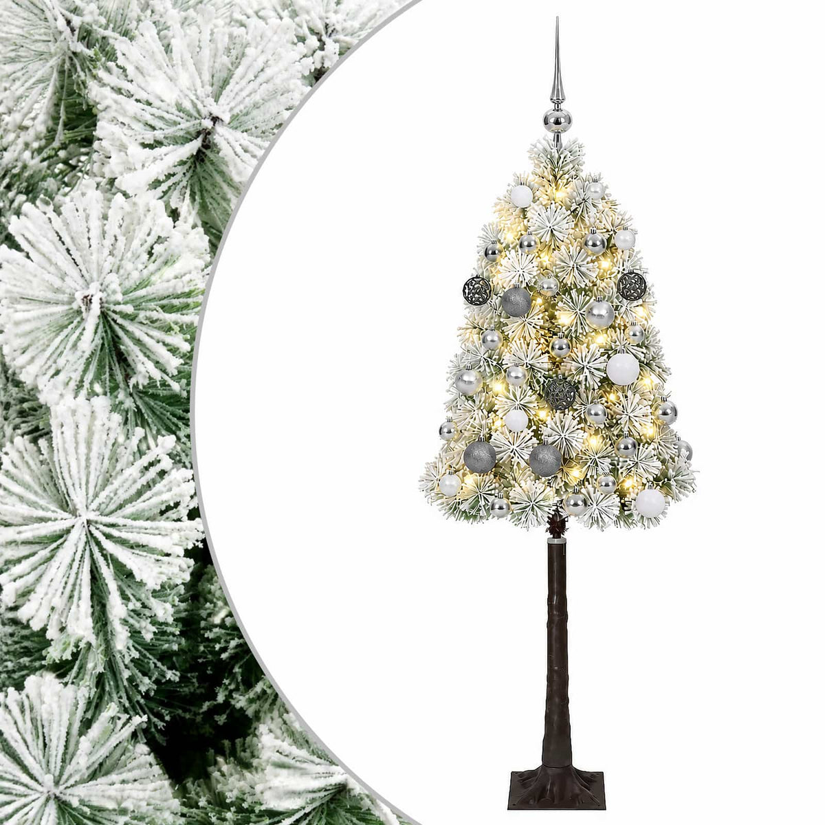 vidaXL Artificial Hinged Christmas Tree with Baubles 120 cm 150 LEDs 2