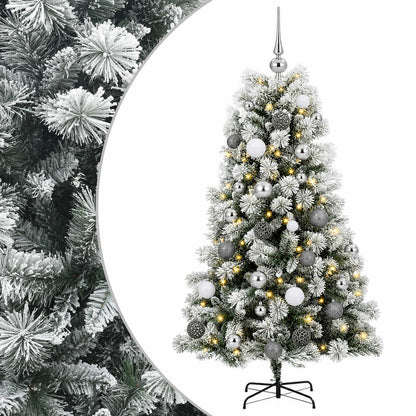 vidaXL Artificial Hinged Christmas Tree with Baubles 120 cm 150 LEDs 2