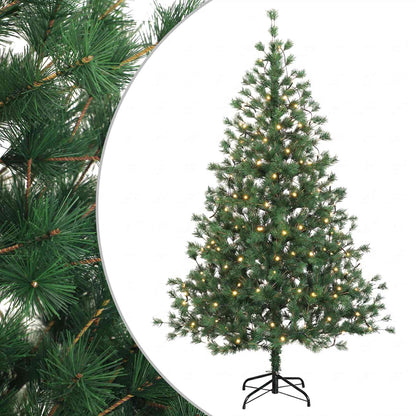 vidaXL Artificial Hinged Christmas Tree 240 cm 300 LEDs Warm White 2