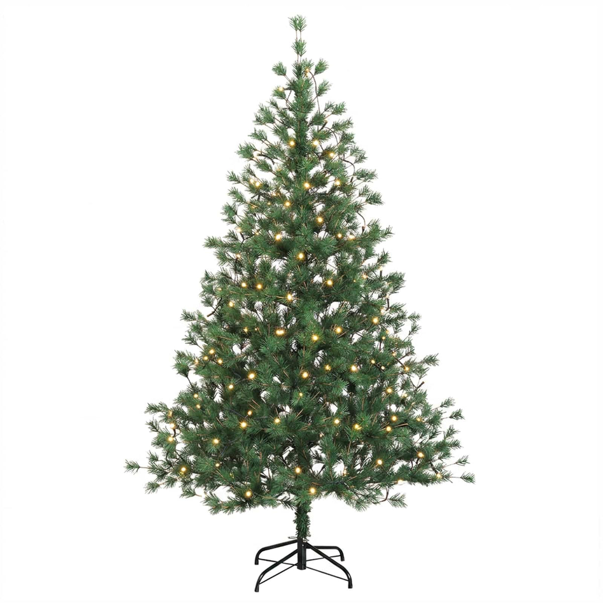 vidaXL Artificial Hinged Christmas Tree 240 cm 300 LEDs Warm White 4