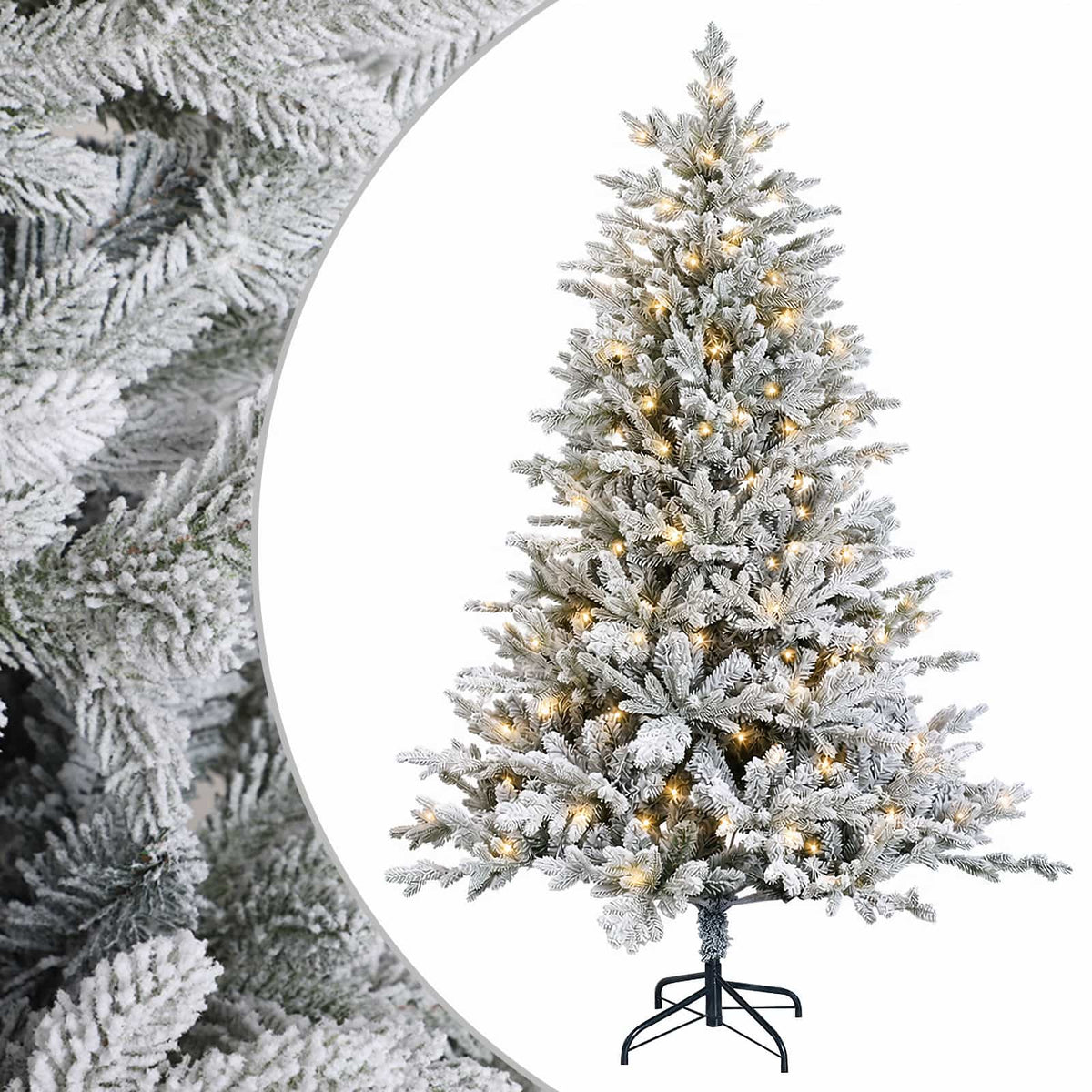 Artificial Hinged Christmas Tree 150 LEDs Warm White 180 cm