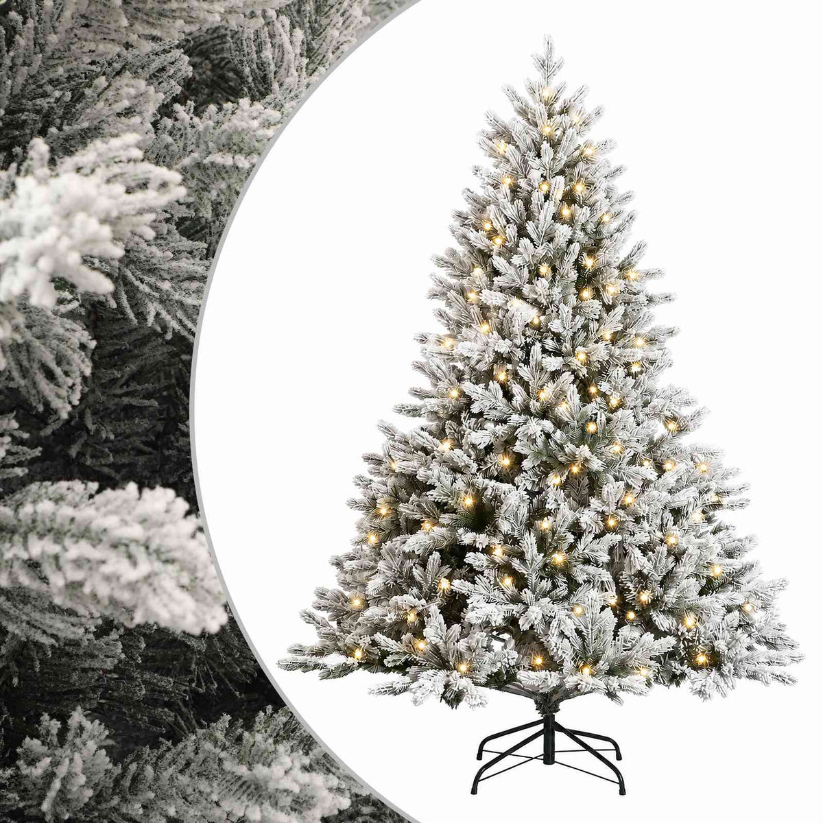 Artificial Hinged Christmas Tree 300 LEDs Warm White 240 cm